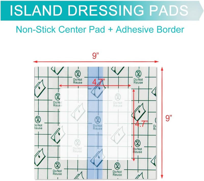 EaseToU Waterproof PD Dialysis Catheter Shower Cover 9x9 with No Glue On The Center, Peritoneal Dialysis PICC Line Chest Port Shower Protector Shield Island Bandage Dressing Accessories (Pack of 25) - Image 5